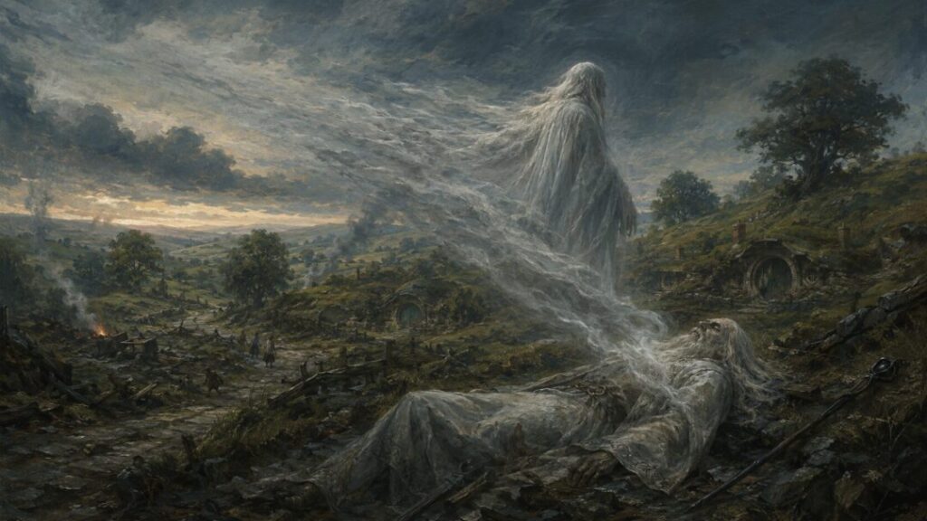The fallen wizard and the spirit's ascent