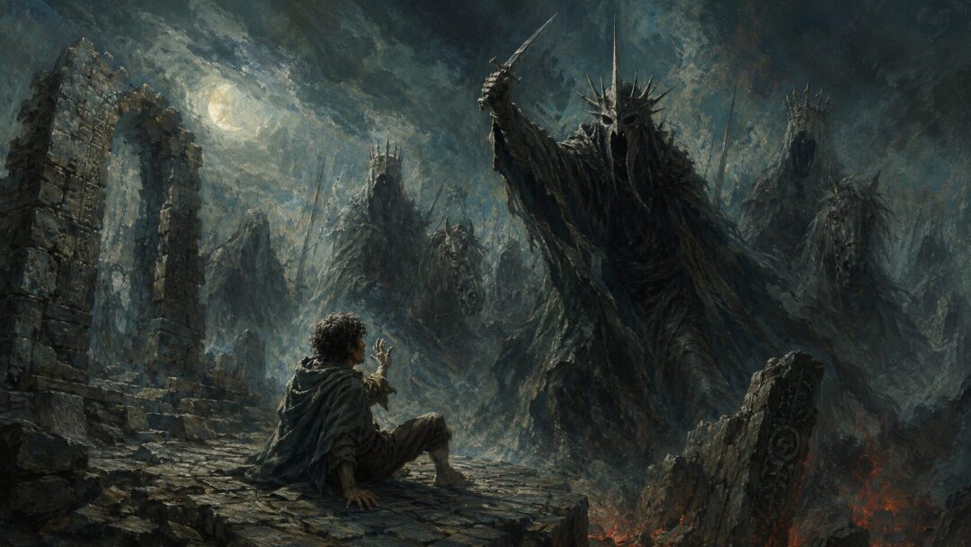 The haunted knight and the lone figure