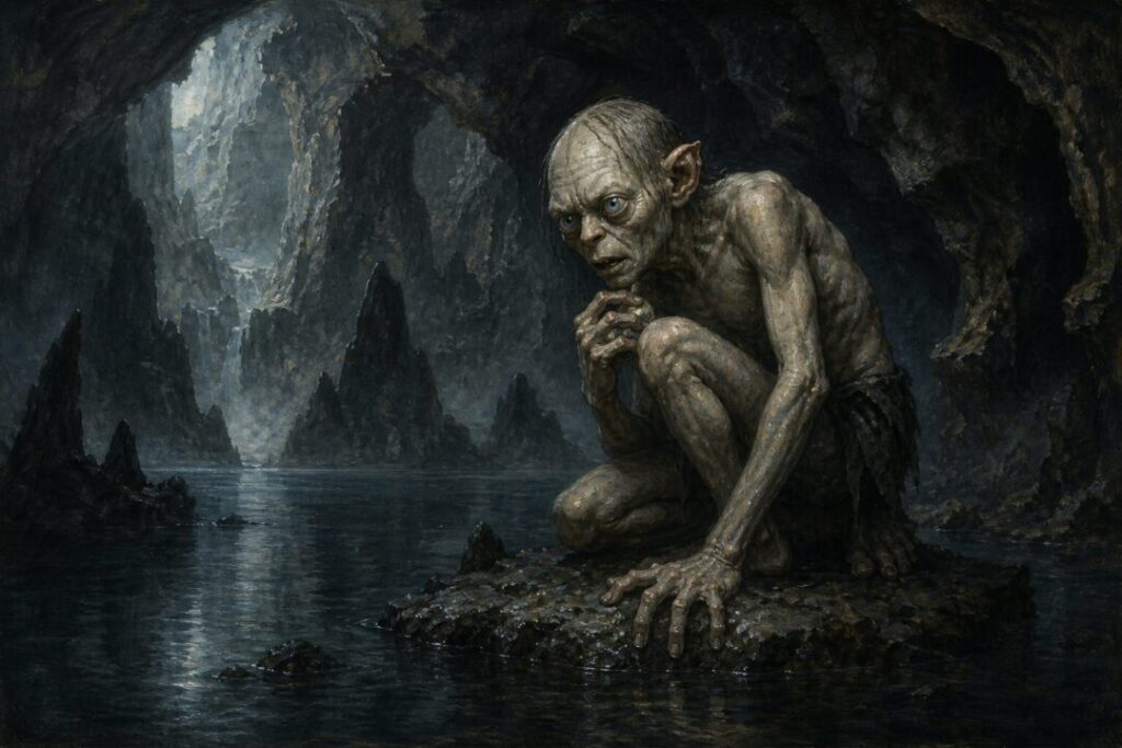 The lonely creature by the lake