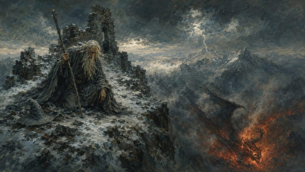 The lonely wizard and the fiery abyss