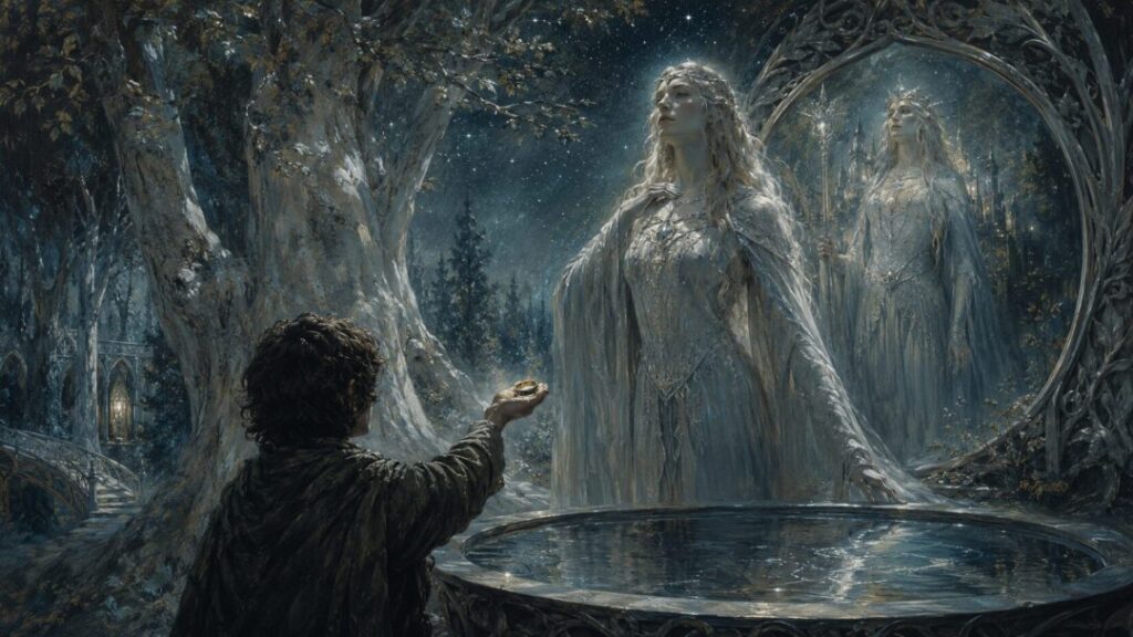 The offering in moonlit glade