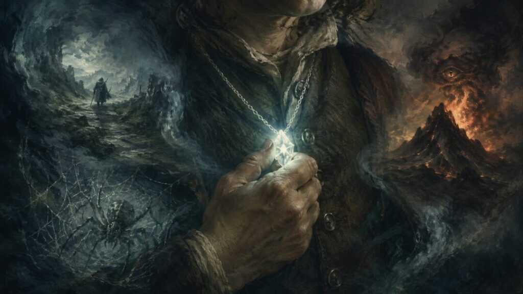 The pendant's glow visions of dusk