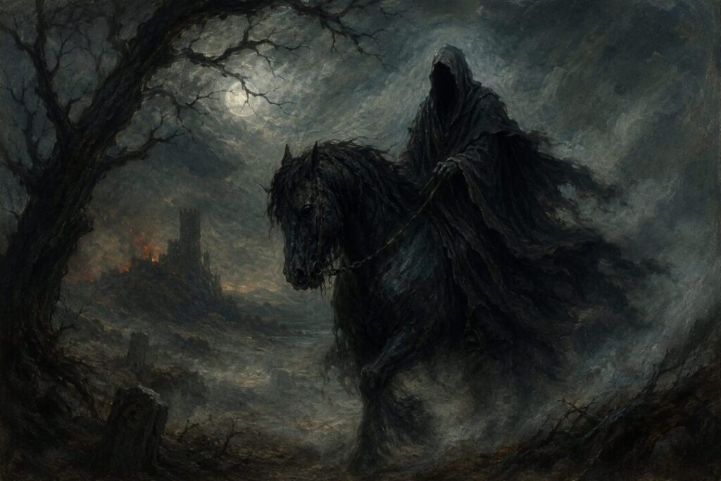 The rider in the mist