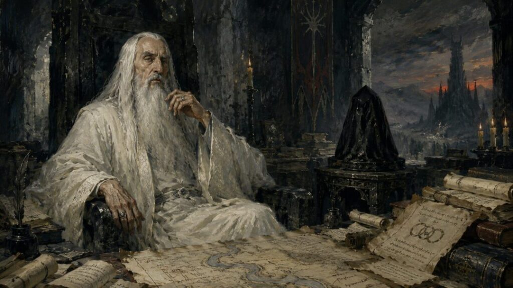 The sorcerer's dimly lit study