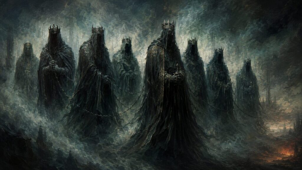 The spectral procession of crowned kings