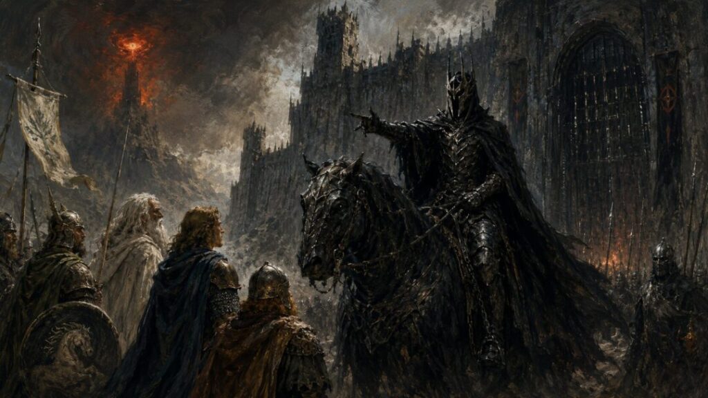 The standoff before the dark fortress