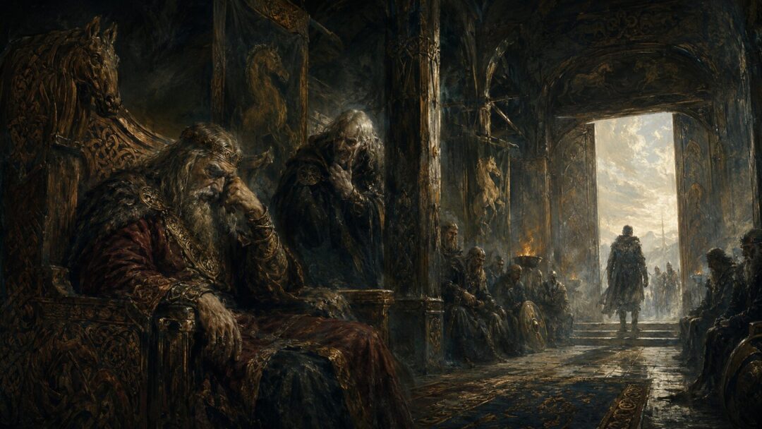 The weary king and the shadowed hall