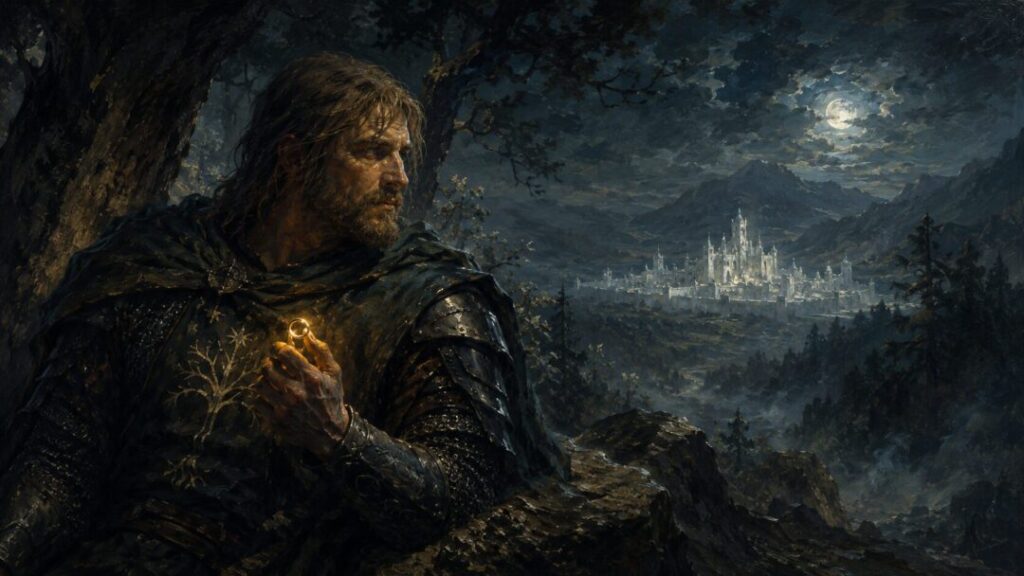 Warrior in the misty valley