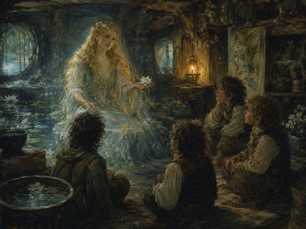 Water-maiden's serene storytelling moment