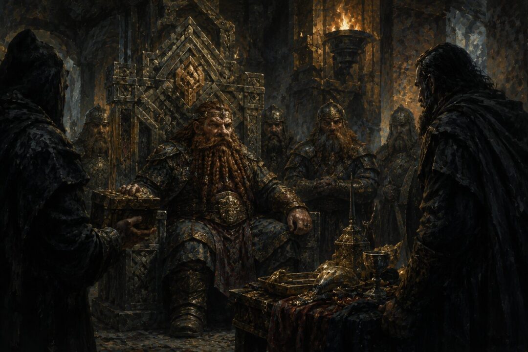 King Dáin Ironfoot refusing tempting offers connected to the Shadow during the War of the Ring