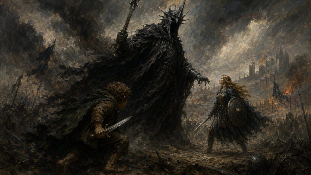Hobbits reclaim the damaged Shire after Saruman’s rule while Frodo chooses mercy over vengeance.