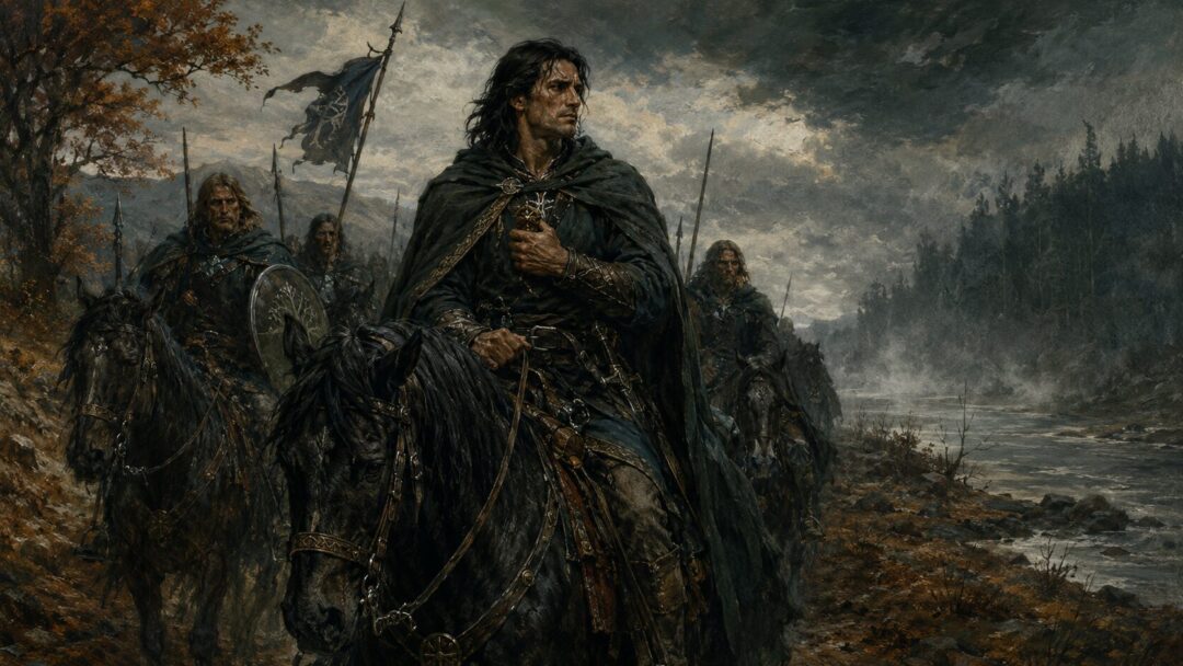 Isildur rides north with weary Dúnedain while carrying the hidden burden of the Ring.