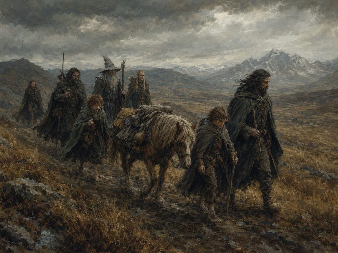 Bill the Pony carries supplies with the hobbits across the wild lands of Eriador.