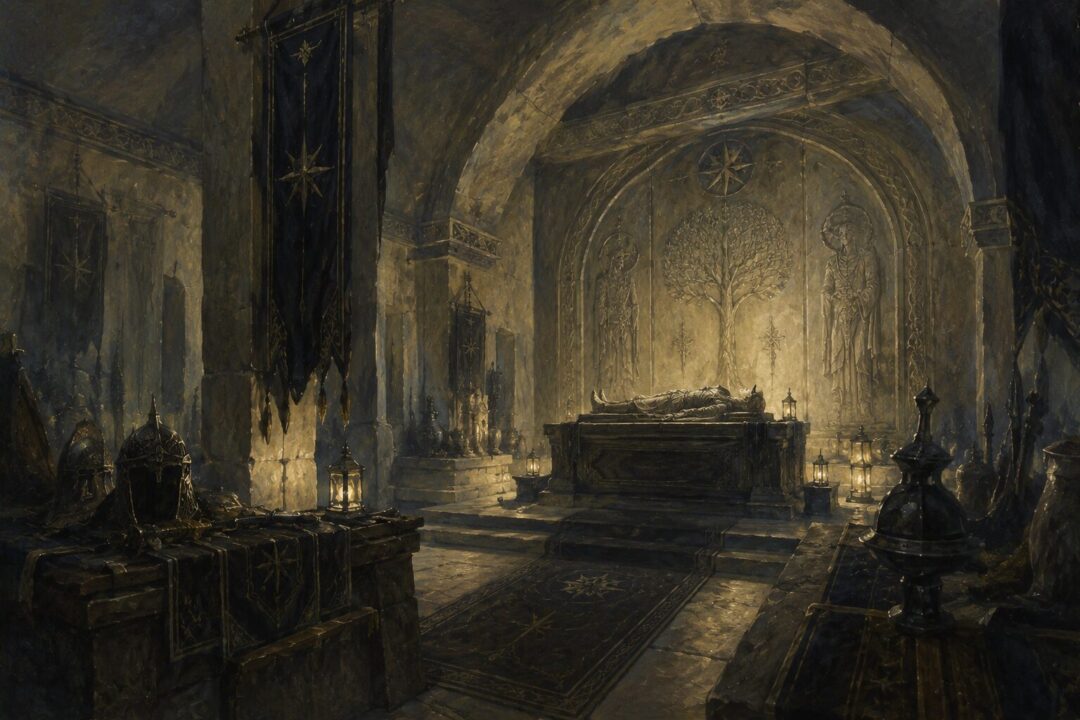 An honored burial chamber of the Dúnedain before evil spirits entered the barrows