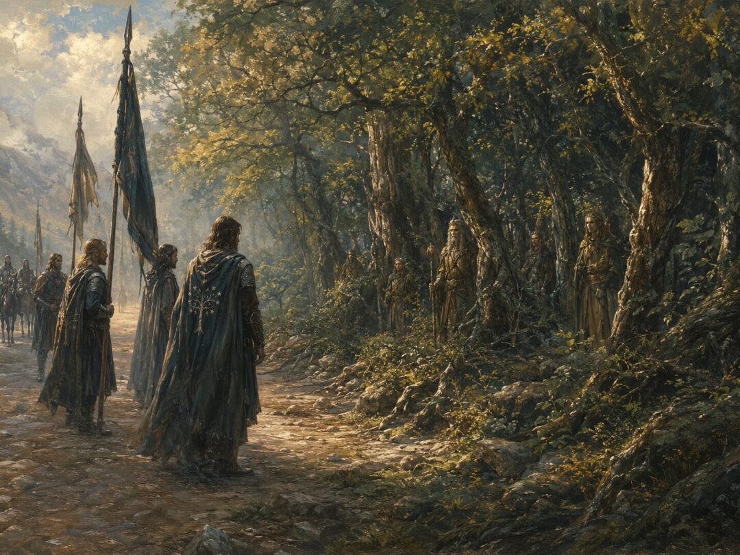 King Elessar’s heralds recognizing Drúadan Forest as the land of Ghân-buri-Ghân and his people