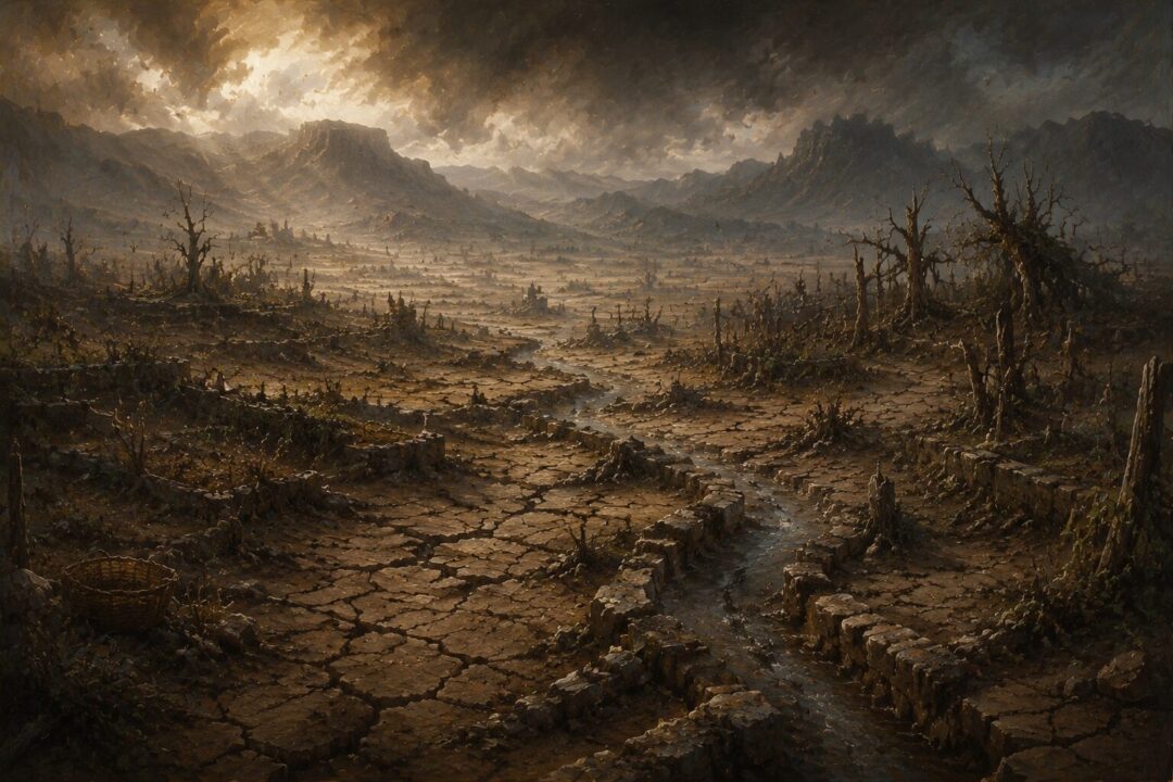 The barren lands once tended by Entwives, now cracked and empty