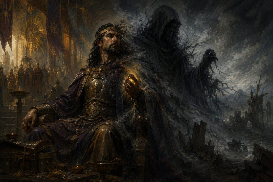Khamûl overseeing Dol Guldur above the dark forest of Mirkwood