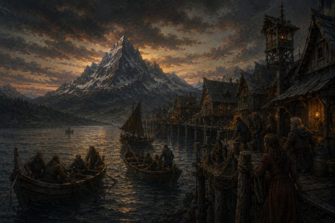 Lake-town on the Long Lake living under the distant threat of Smaug.