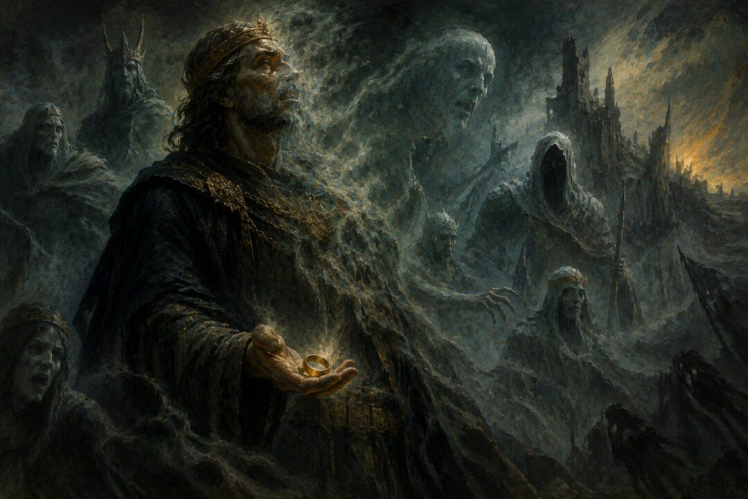 A mortal ring-bearer fades into the Unseen world as his identity dissolves.