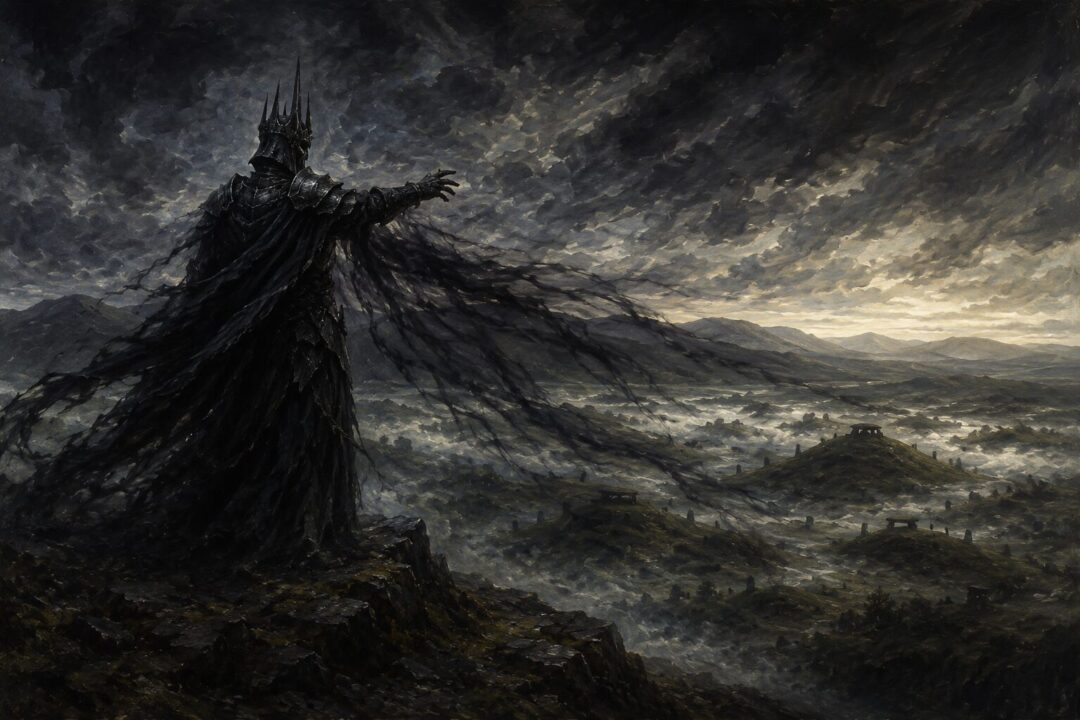The Witch-king of Angmar extending his influence toward the burial mounds of Cardolan