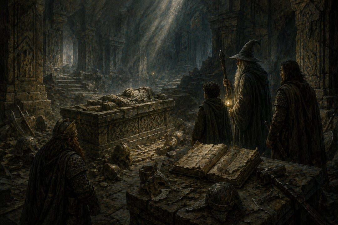 Durin's Bane hidden in the deepest caverns beneath Khazad-dûm.