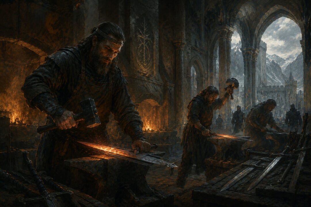 Dúnedain smiths of Arnor forge blades intended for the wars against Angmar.