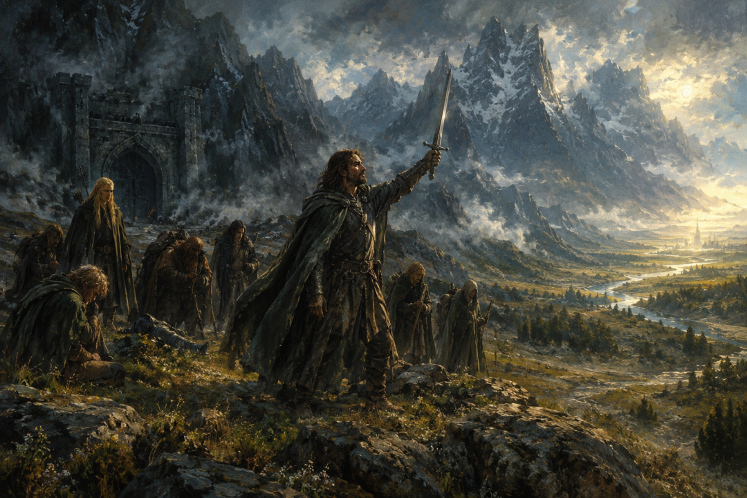 Aragorn gravely warns Gandalf before the Fellowship enters the ancient Dwarven realm of Moria.