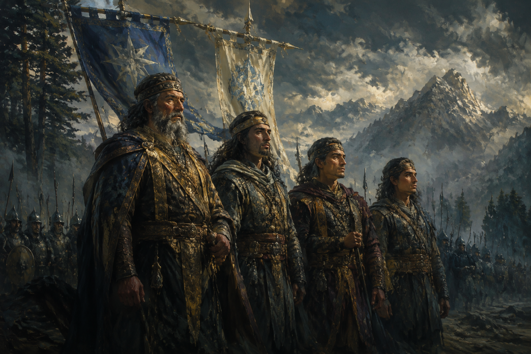 Bór and his sons standing with the allies of the Free Peoples in First Age Beleriand