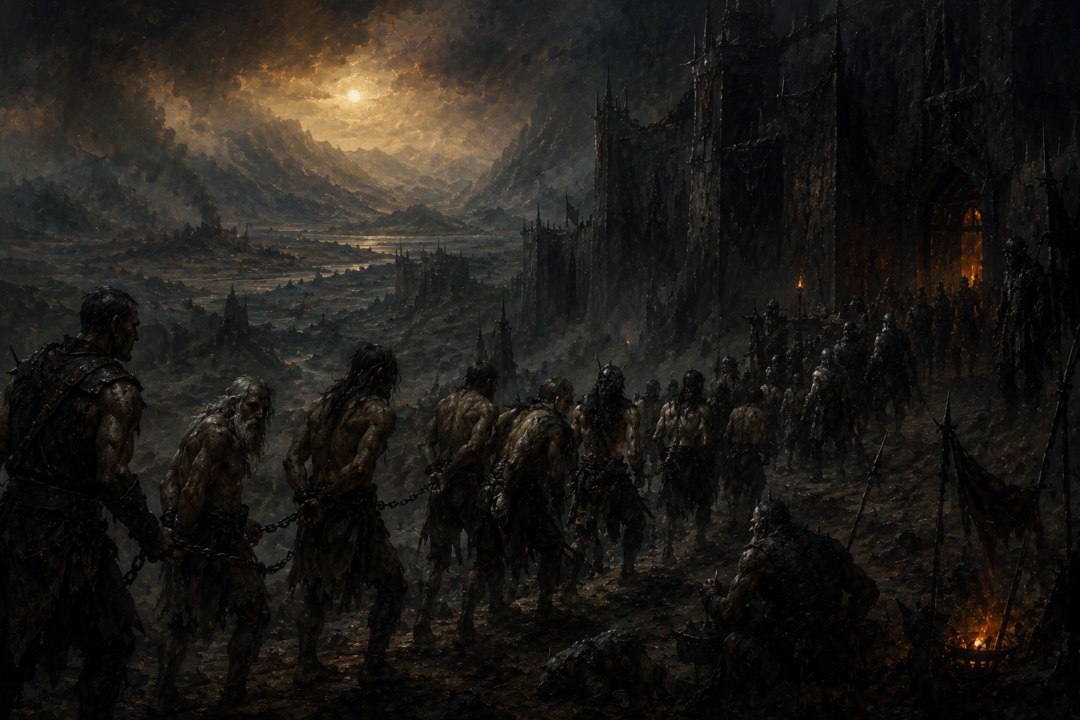 Early Men under Morgoth's Shadow in a visual exploration of the later Mannish origin theory for Orcs.