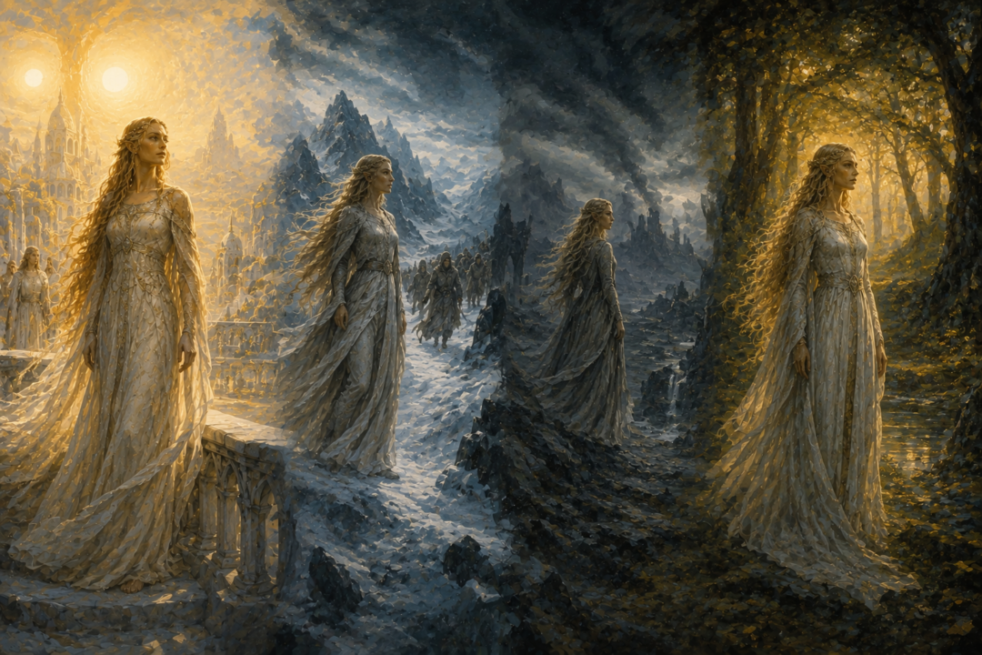 Galadriel across the ages from Aman and Beleriand to the golden woods of Lothlórien