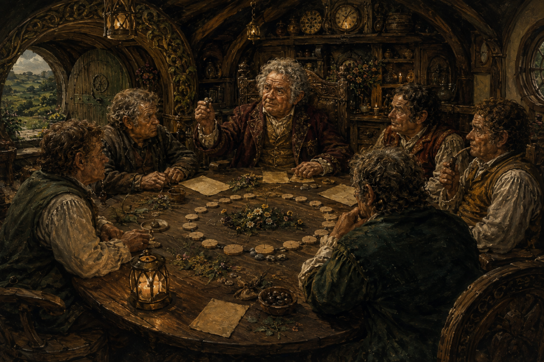 Isengrim Took II and Hobbit elders consider the calendar arrangement that became known as the Shire-reform.