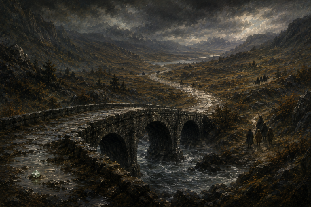 The Last Bridge and Great East Road illustrate the hidden danger of the Nazgûl hunt on the approaches to Rivendell.