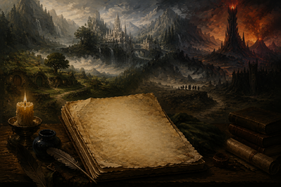 A symbolic manuscript representing preserved memories of Middle-earth