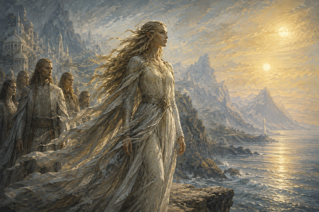 Young Galadriel portrayed as the tall and strong Nerwen in Aman