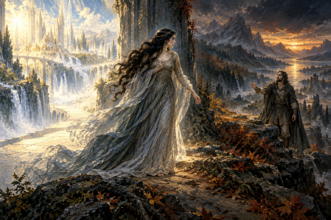 Beren and Lúthien reunited in Ossiriand after their extraordinary return to embodied life.
