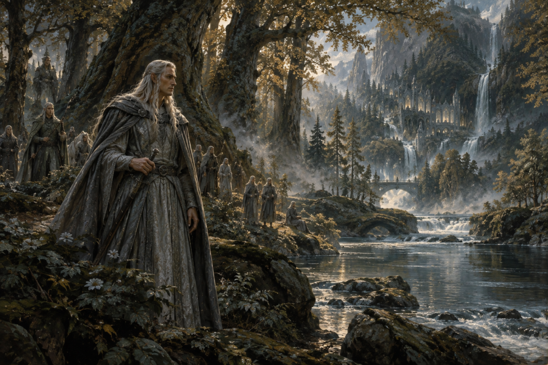 Celeborn depicted as a Sindarin prince and kinsman of Thingol in the forests of Doriath