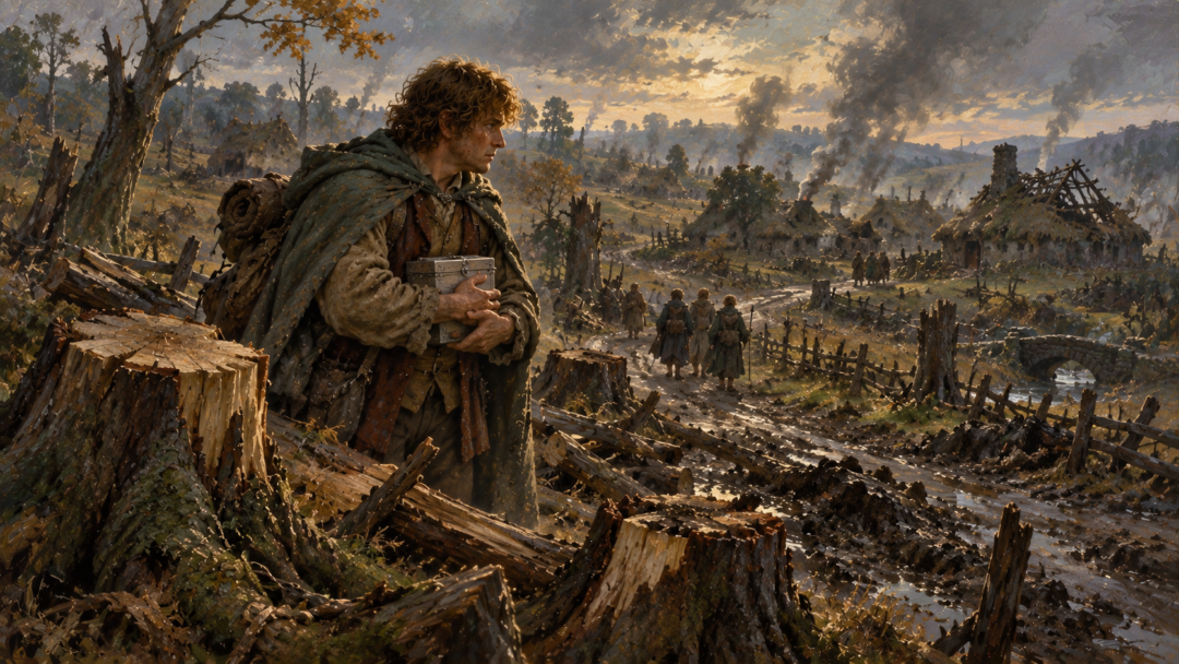 Treebeard leading the Ents out of Fangorn Forest on their march toward Isengard