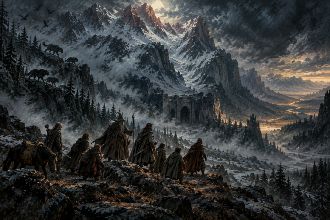 The Fellowship faces shrinking route options between Caradhras, the southern road, and Moria.