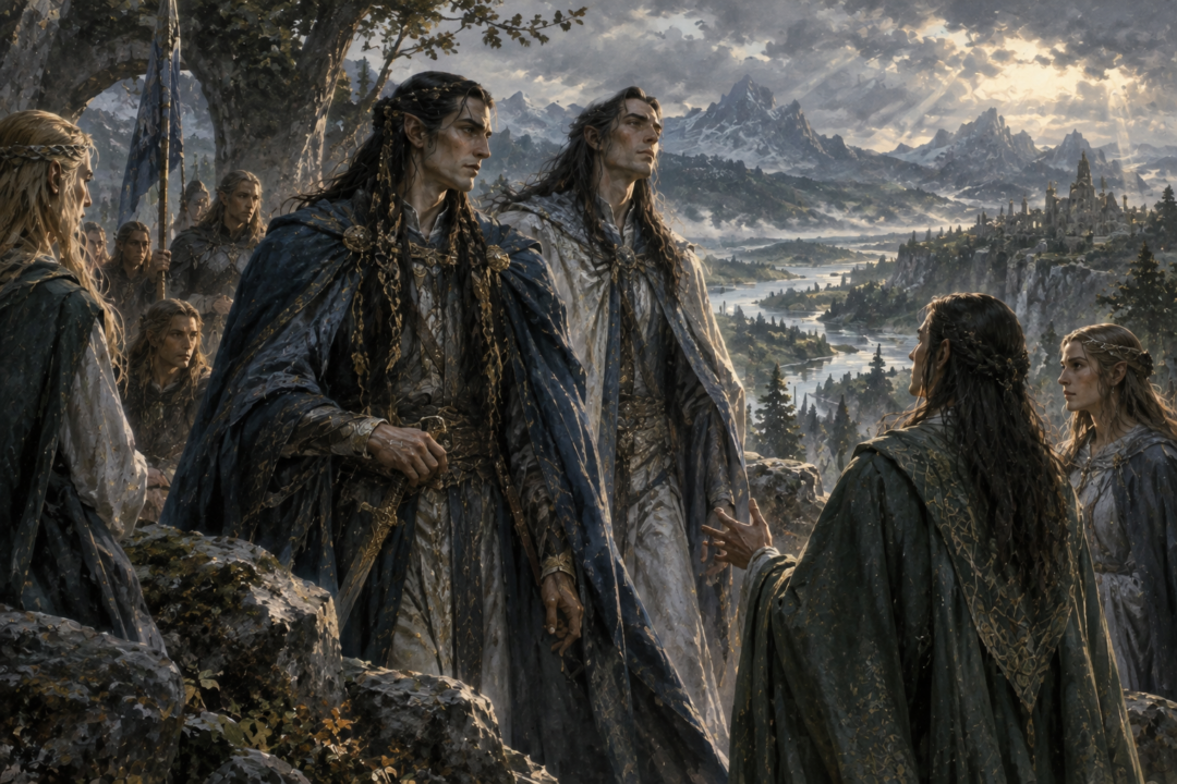 Fingon and Turgon in Beleriand as their Quenya names become adapted to Sindarin