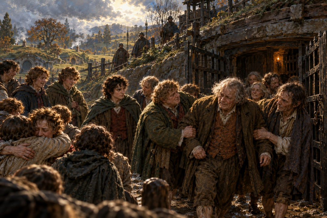 Frodo restoring the Shire's Shirriffs to their traditional numbers and duties during his brief service as Deputy Mayor.