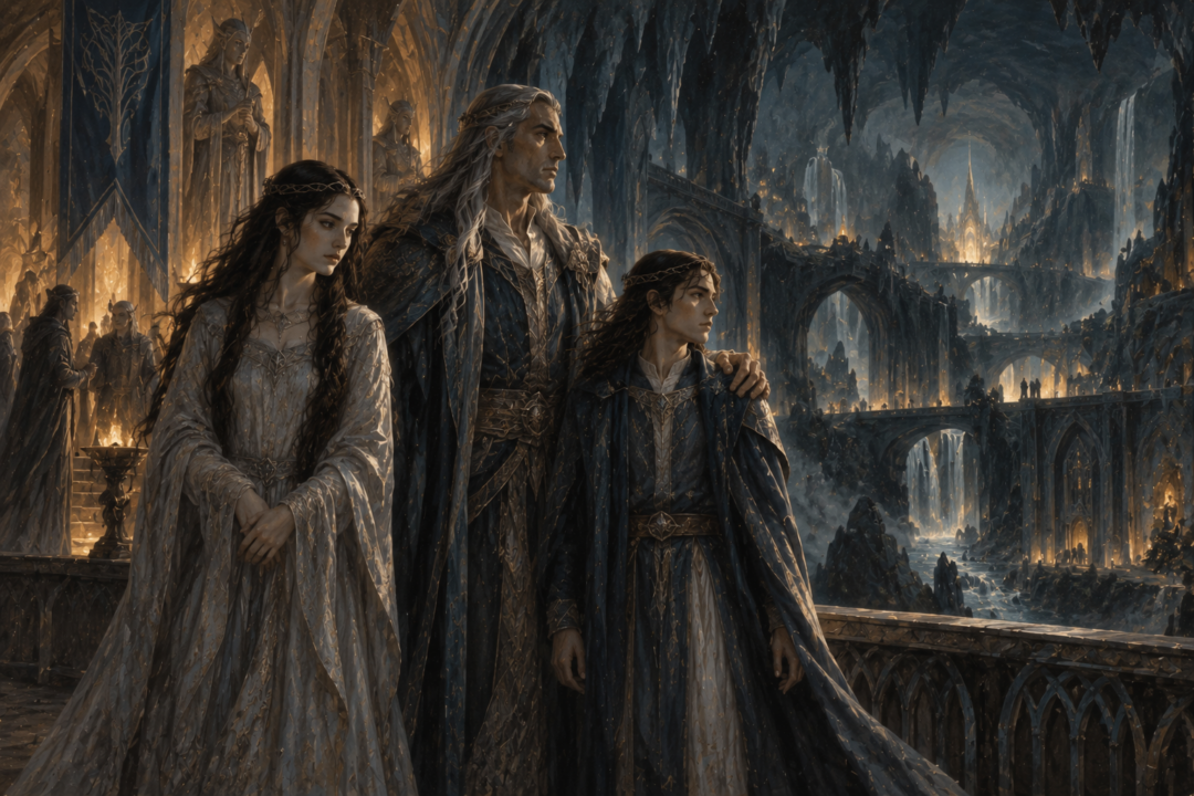 Gil-galad standing in Lindon as the last High King of the Noldor with memories of the lost First Age behind him.