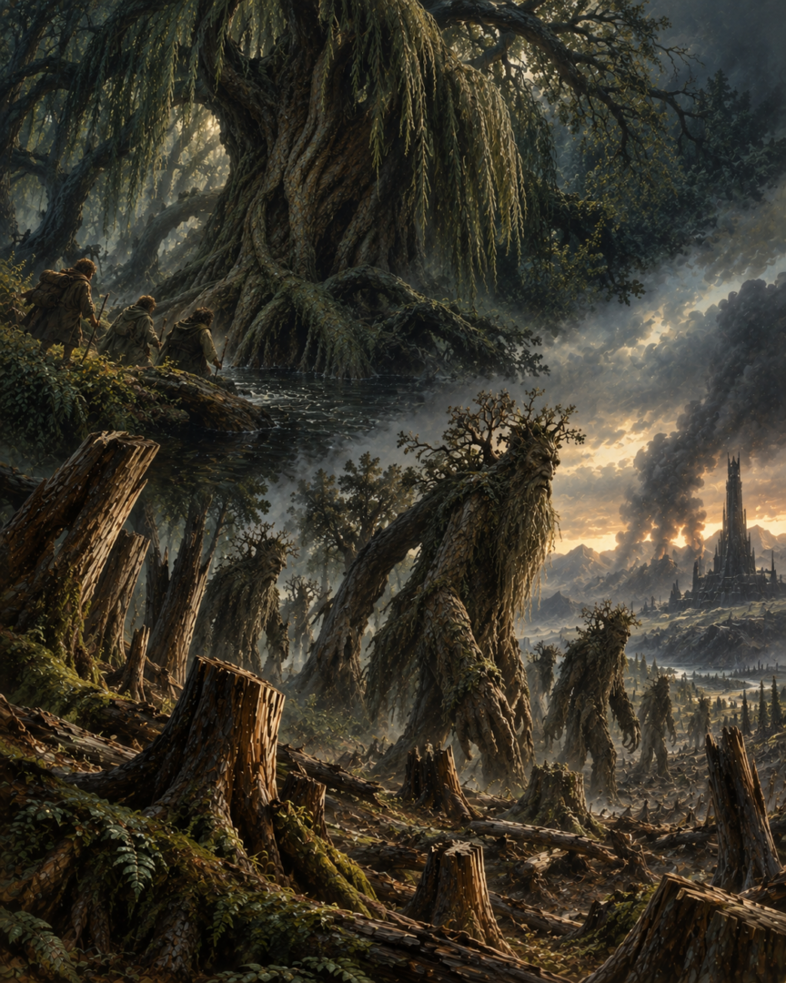 The hostile Old Forest and the wrathful Ents of Fangorn contrast two ways ancient forests remember violence.