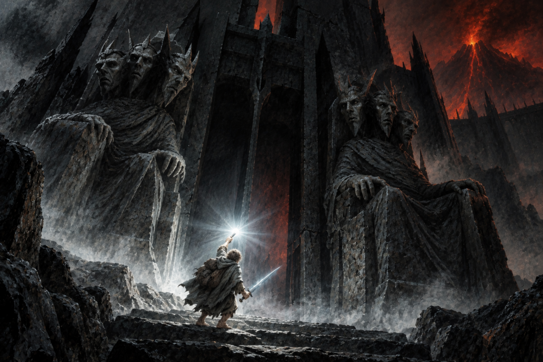 Sam uses the Phial of Galadriel to pass the supernatural Watchers guarding the Tower of Cirith Ungol.