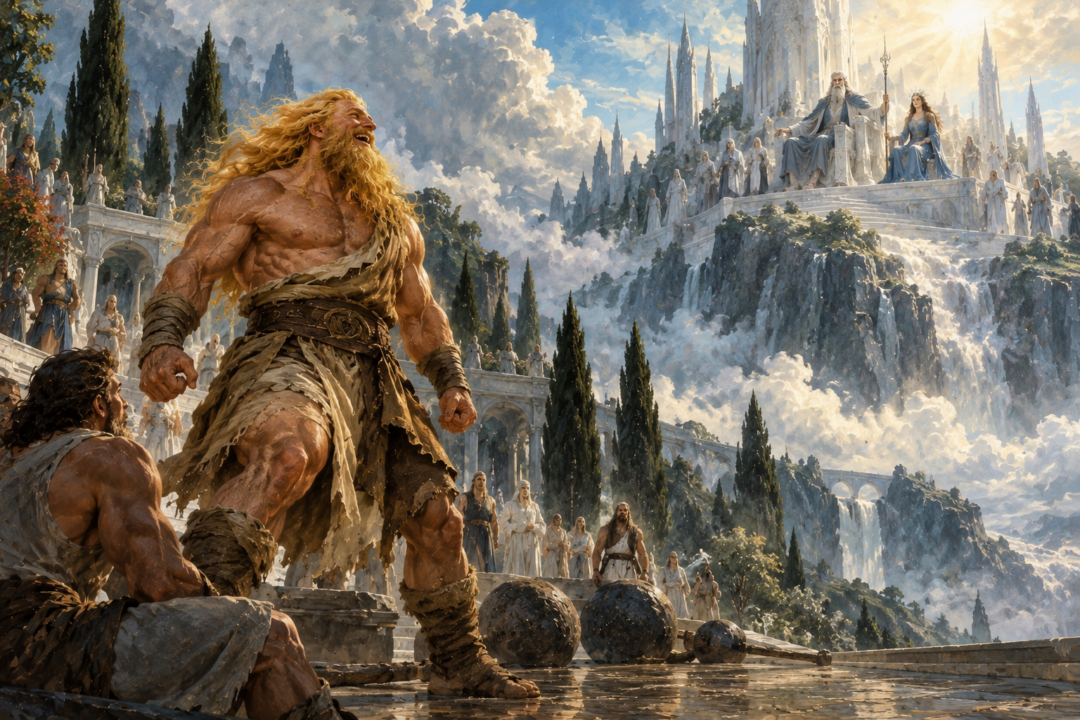 Tulkas as the champion of the Valar contrasted with Manwë bearing the responsibility of kingship