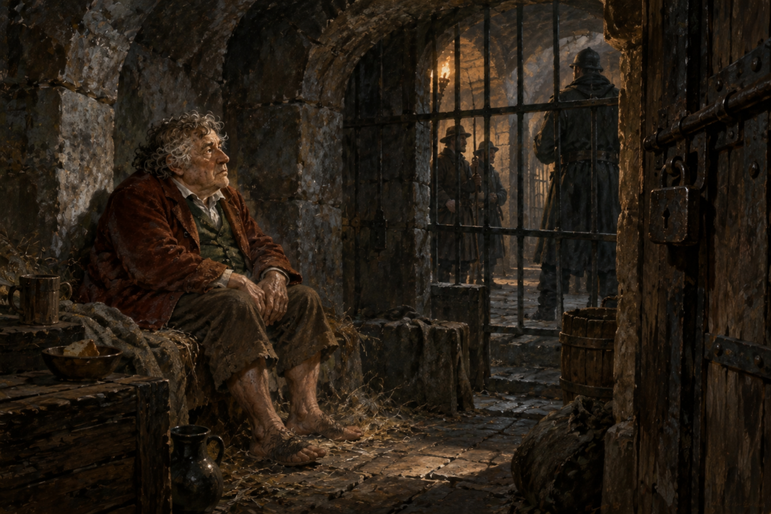 Will Whitfoot imprisoned in the Lockholes beneath Michel Delving during the occupation of the Shire