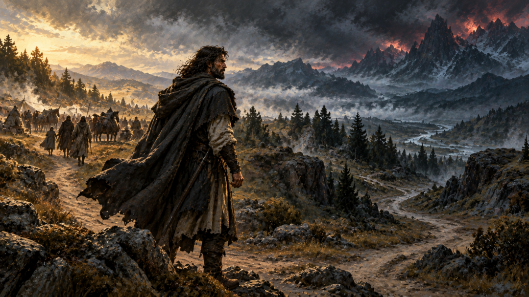 Amlach turns toward the dangerous northern road after Morgoth's deception makes the conflict personal.