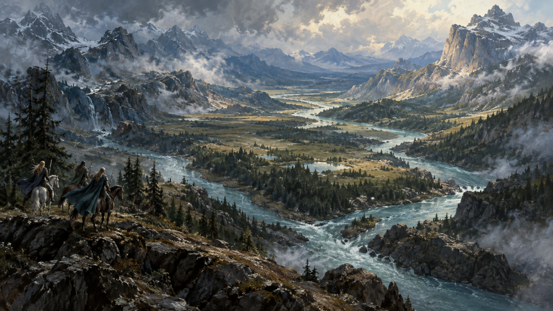 Little Gelion and Greater Gelion flowing around the uplands of Maglor’s ward before joining in East Beleriand