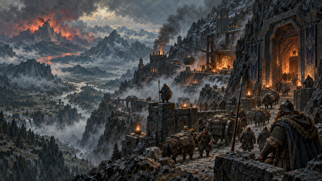 The Iron Hills remaining active while Smaug occupies the lost Kingdom under the Mountain.